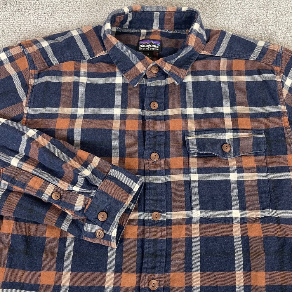 Patagonia Flannel Shirt Mens Medium Lightweight Fjord Organic Cotton Plaid